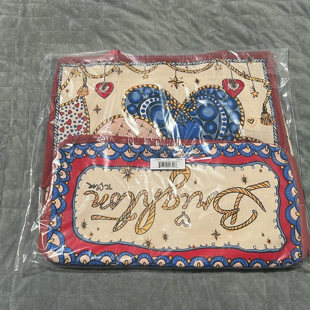 NWT Brighton Holiday Tote Bag, Canvas, Christmas 2023, In Package - Picture 4 of 9